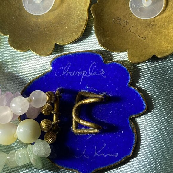 Artist David Kuo Enamel Champleve, Necklace, Bracelet, Earrings. - Picture 6 of 14